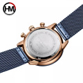 Hannah Martin 120 Men Watches Brand Luxury Stainless Steel Blue Waterproof Quartz Watch Man Business Casual Wristwatches